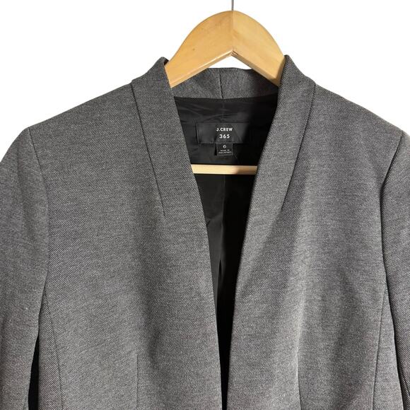 J.Crew Gray Going Out Open Front Collarless Slim Twill Blazer Jacket Size 6 - Picture 3 of 6